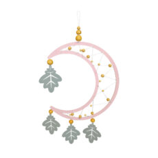 دیوار کوب اتاق کودک طرح ماه و برگ مدل MKids36-Pink