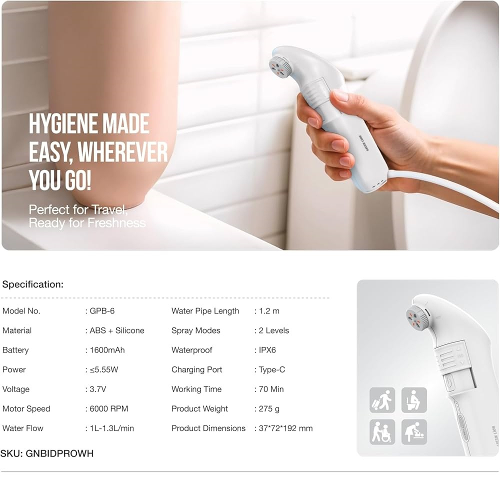 خودشور شلنگی سفری گرین لاین مدل Bidet Pro