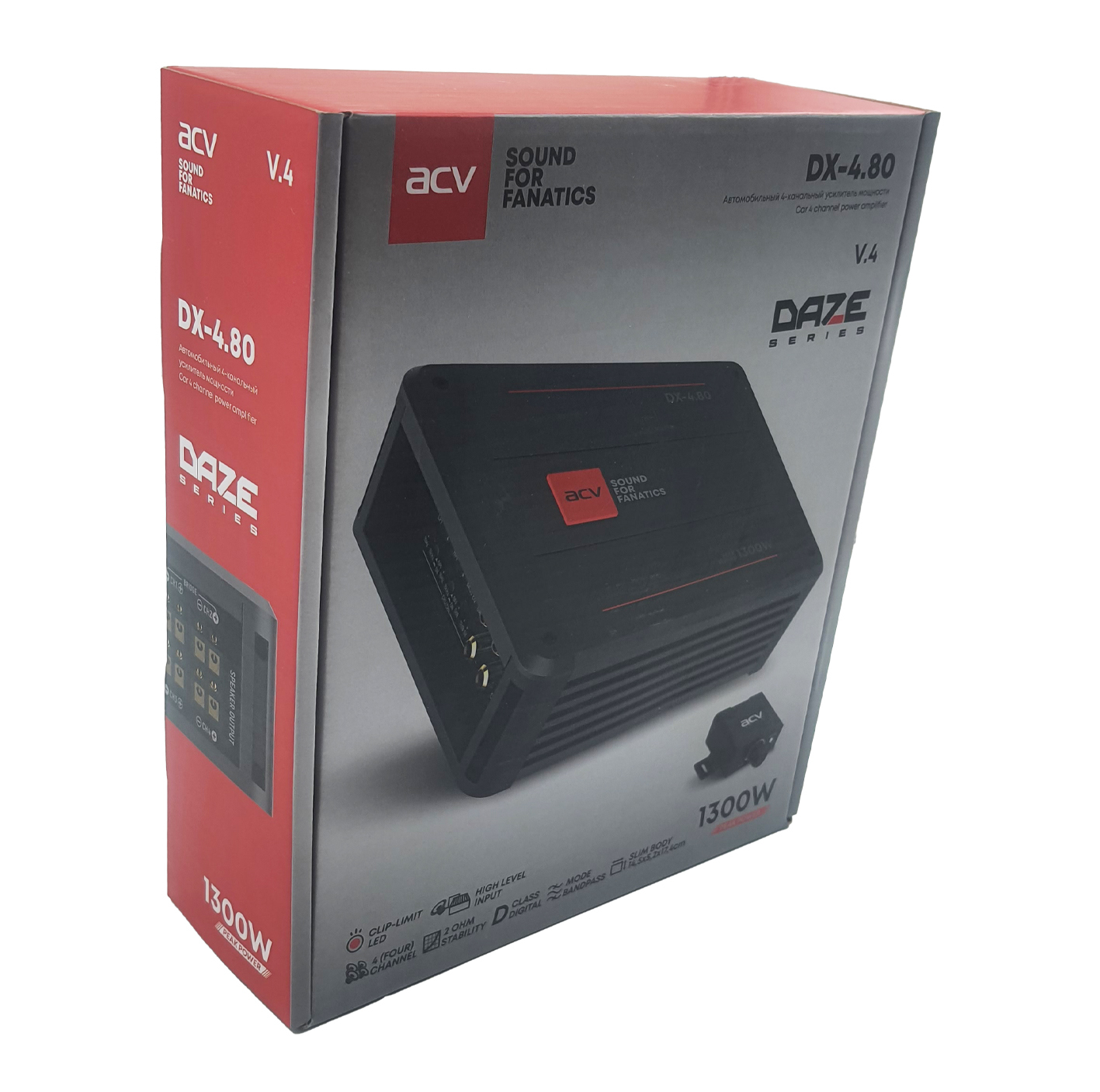 آمپلی فایر خودرو 4 کانال ای سی وی مدل DX-4.80