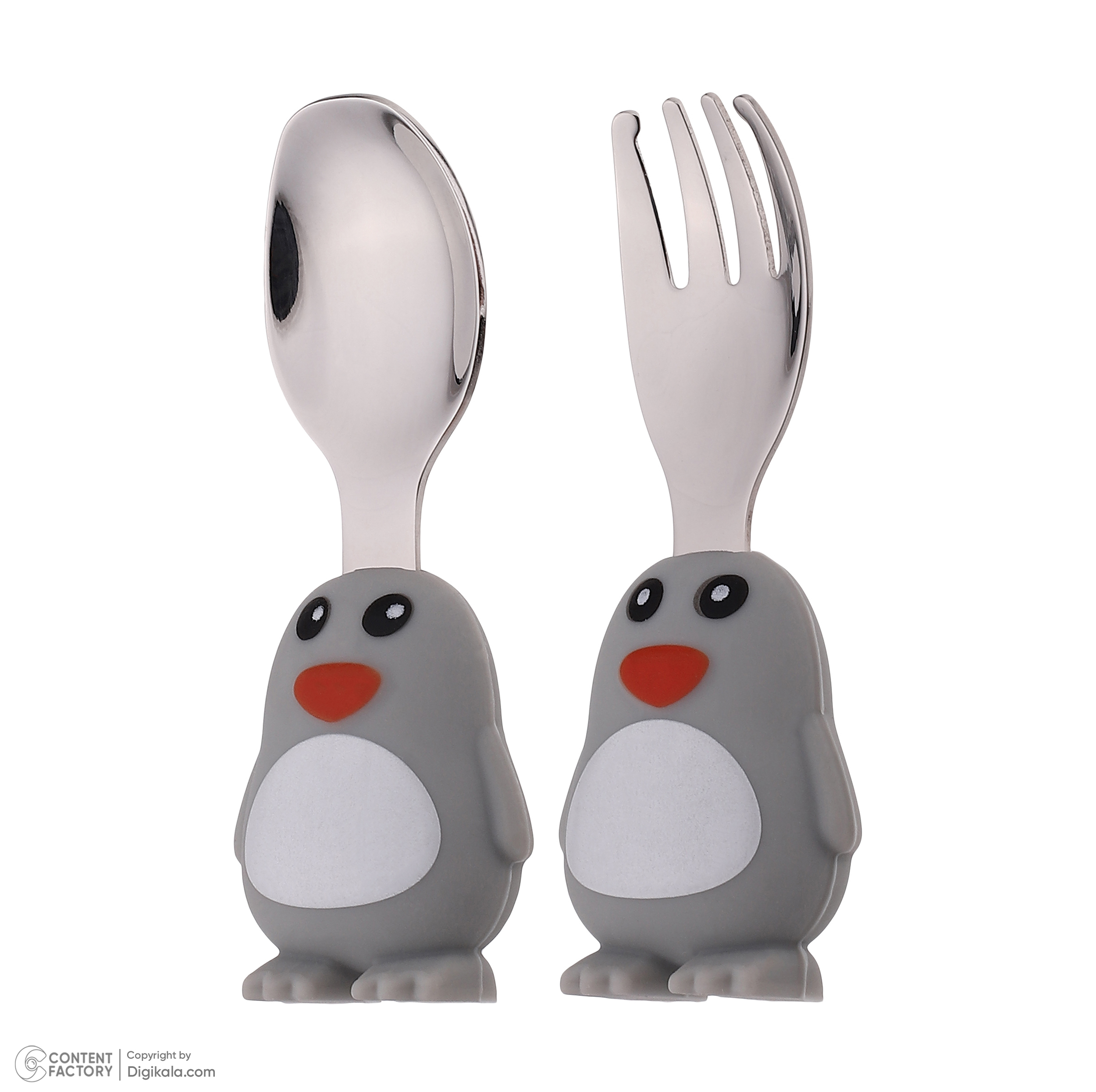 قاشق و چنگال کودک مدل Penguin بسته 2 عددی