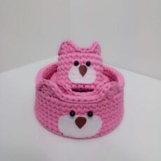 سبد وسایل اتاق کودک طرح خرسی مدل تریکو کد BEAR-01 مجوعه 3 عددی