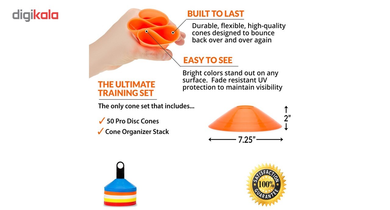 مانع تمرینی ابکو اسپرت مدل Training Cones بسته 50 عددی