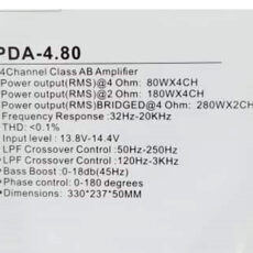 آمپلی فایر خودرو 4 کانال پاور دیاموند مدل   Trauma-4.80  4*80 W RMS