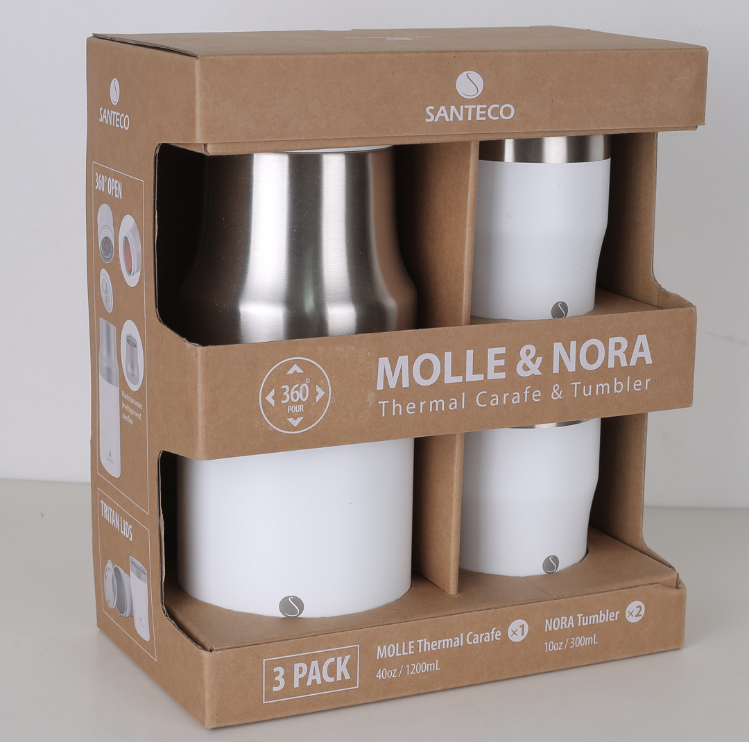 فلاسک سانتکو مدل Molle and Nora به همراه 2 عدد لیوان گنجایش 1.2 لیتر