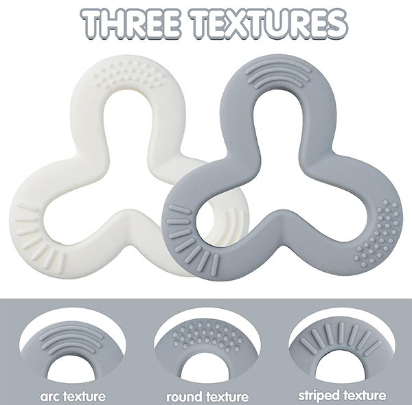 دندان گیر کودک هیروشی مدل Silicone Shamrock Teether بسته 2 عددی