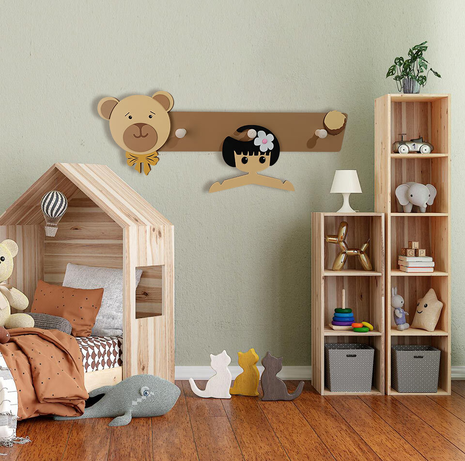 آویز لباس کودک طرح تدی مدل MKids58 Teddy