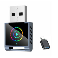 کارپلی و اندروید اتو مدل Wireless CarPlay/Android Auto Q1BD به همراه مبدل USB به USB-C