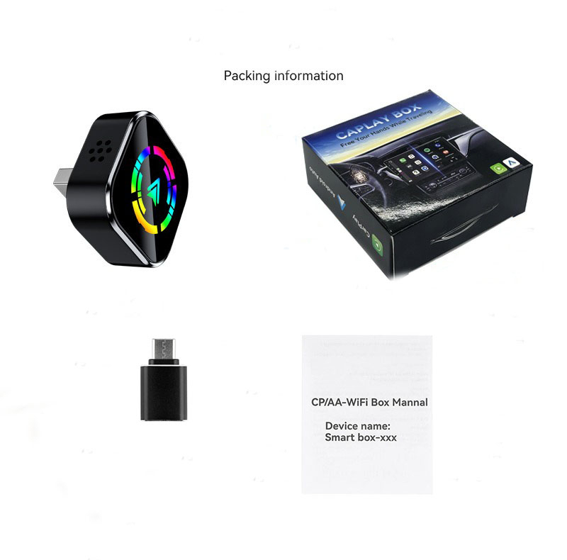 کارپلی و اندروید اتو مدل Wireless CarPlay/Android Auto Q1A به همراه مبدل USB به USB-C