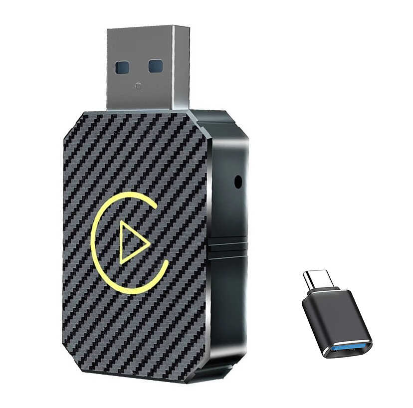 کارپلی و اندروید اتو مدل Wireless CarPlay/Android Auto Q1M به همراه مبدل USB به USB-C