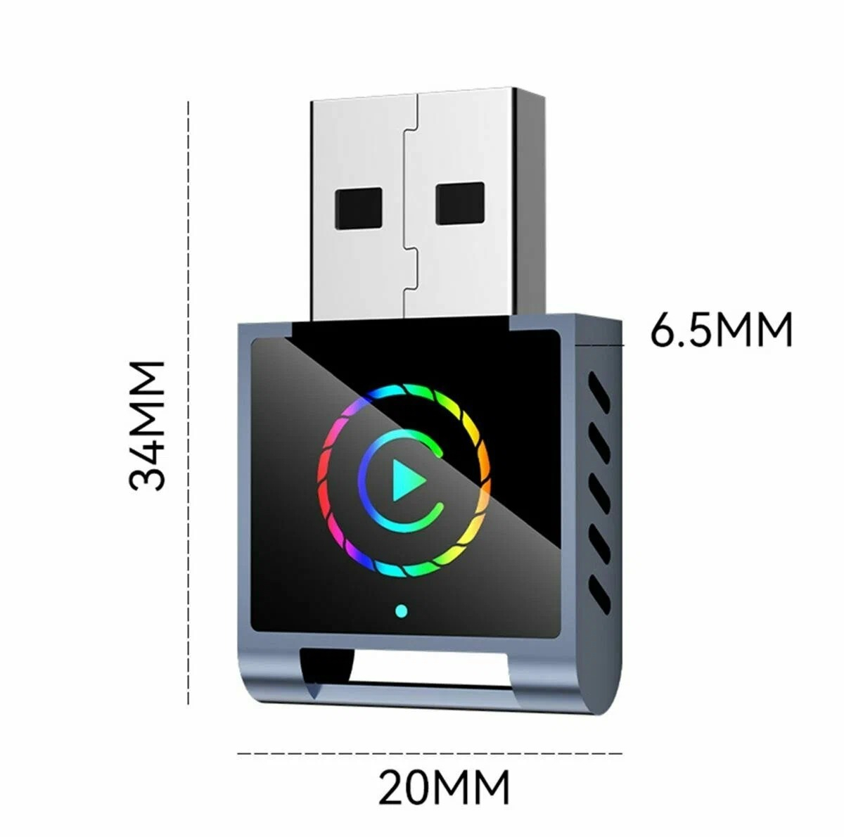 کارپلی و اندروید اتو مدل Wireless CarPlay/Android Auto Q1BD به همراه مبدل USB به USB-C