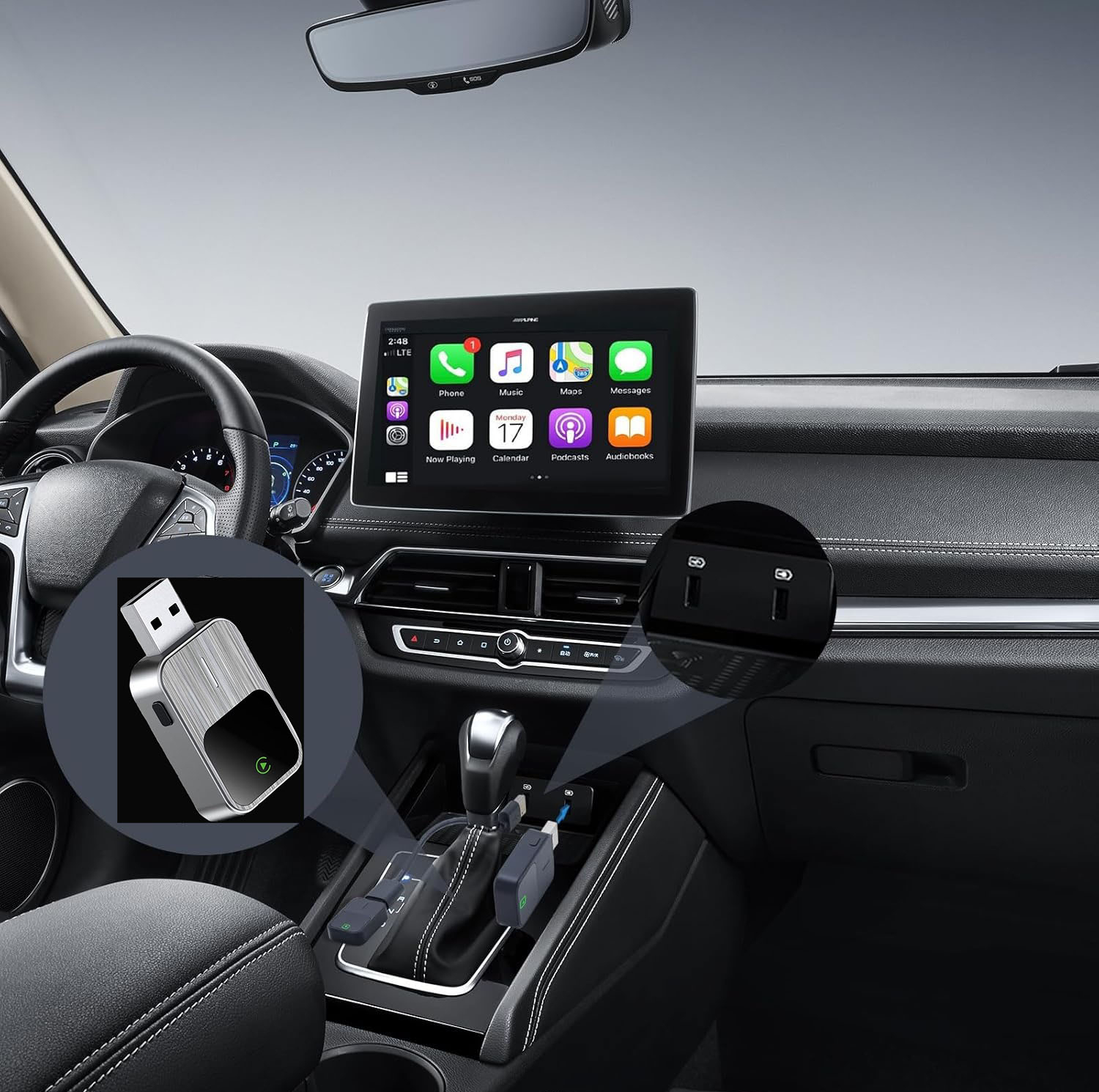 کارپلی و اندروید اتو مدل 2in1 Carplay/Android Auto k2