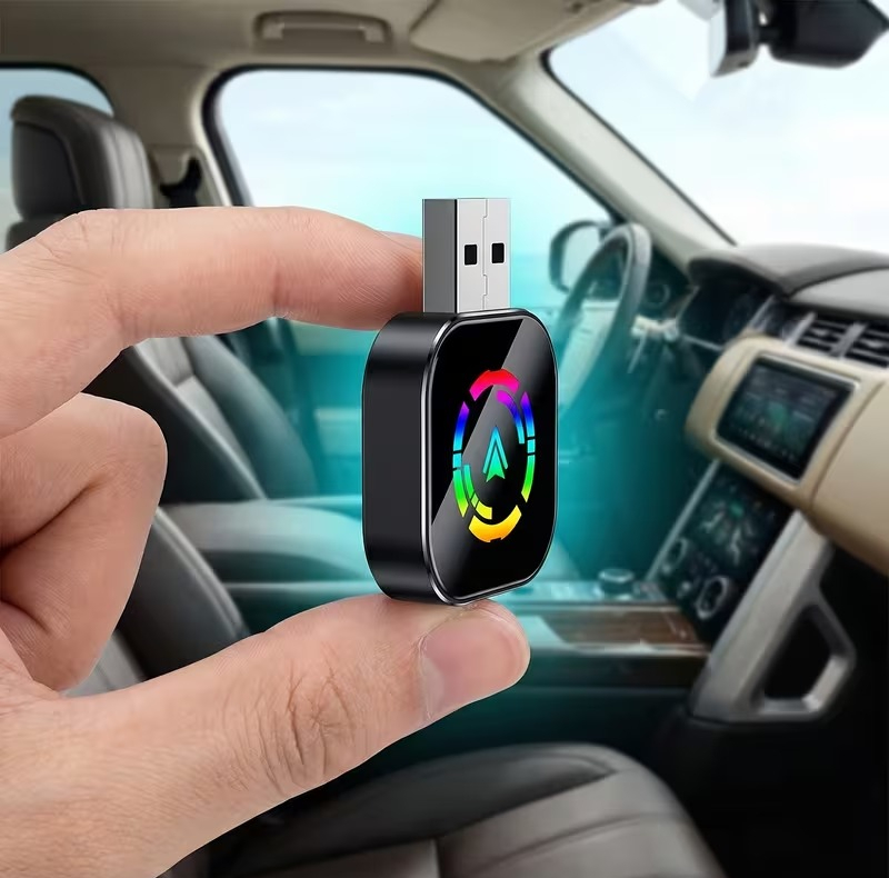 کارپلی و اندروید اتو مدل Wireless CarPlay/Android Auto Q1AS به همراه مبدل USB به USB-C