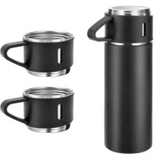 فلاسک مدل وکیوم گنجایش 0.5 لیتر به همراه لیوان مجموعه 3 عددی