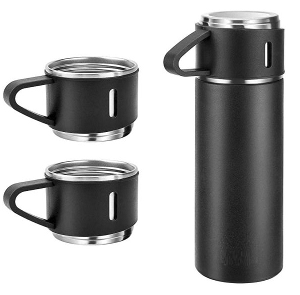 فلاسک مدل وکیوم گنجایش 0.5 لیتر به همراه لیوان مجموعه 3 عددی