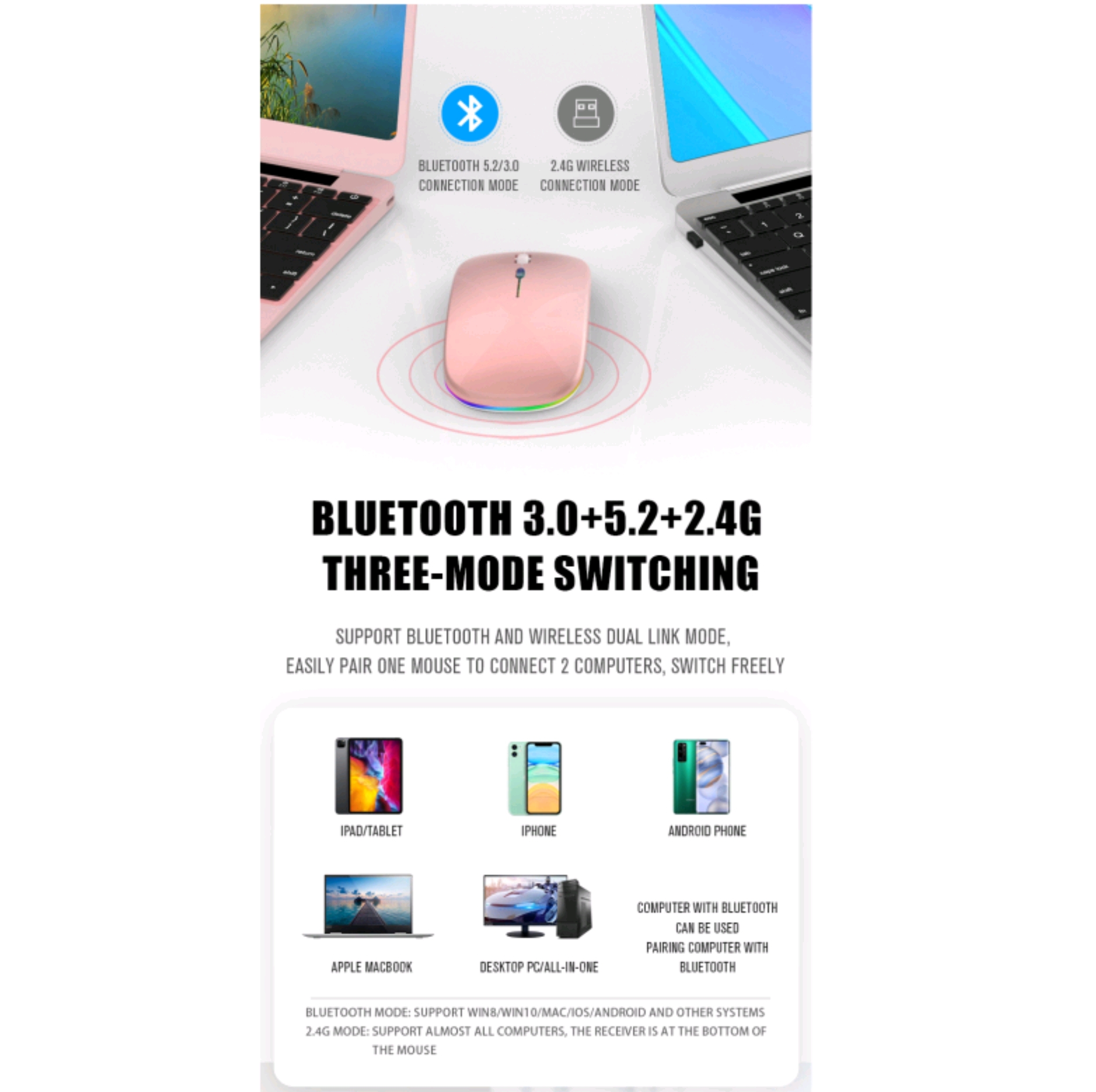 ماوس بی سیم مدل Silent RGB
