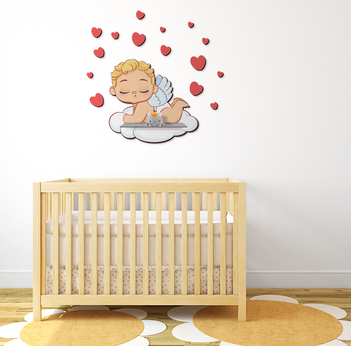 شلف دیواری اتاق کودک باروچین مدل فرشته کوچولو کد sh-48