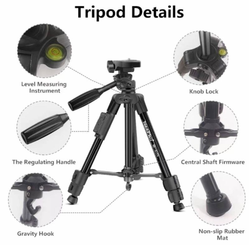 سه پایه دوربین نیفو مدل NP-3170S با حداکثر ارتفاع 110 سانتیمتر
