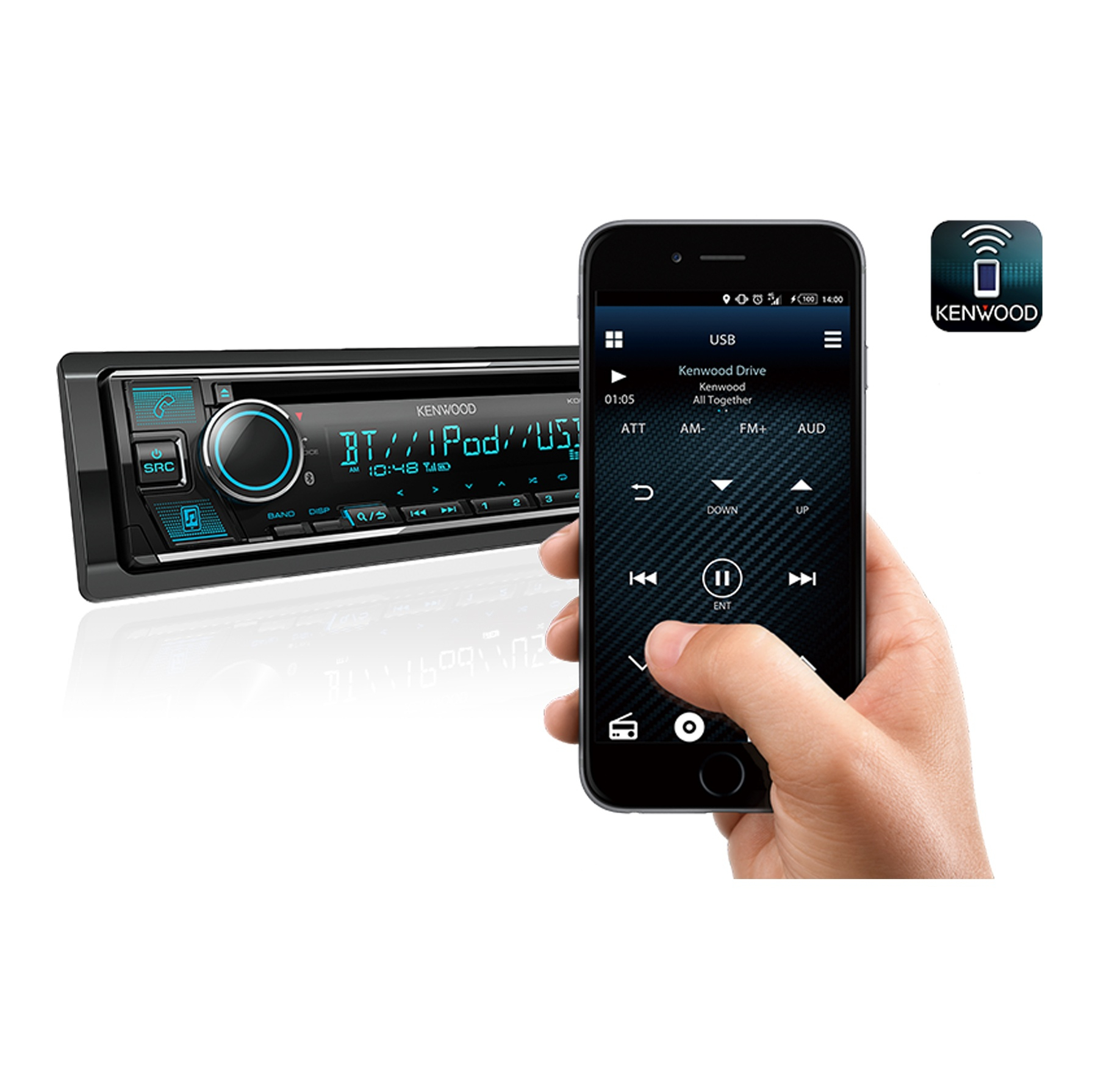 پخش کننده خودرو کنوود مدل KDC-BT640U