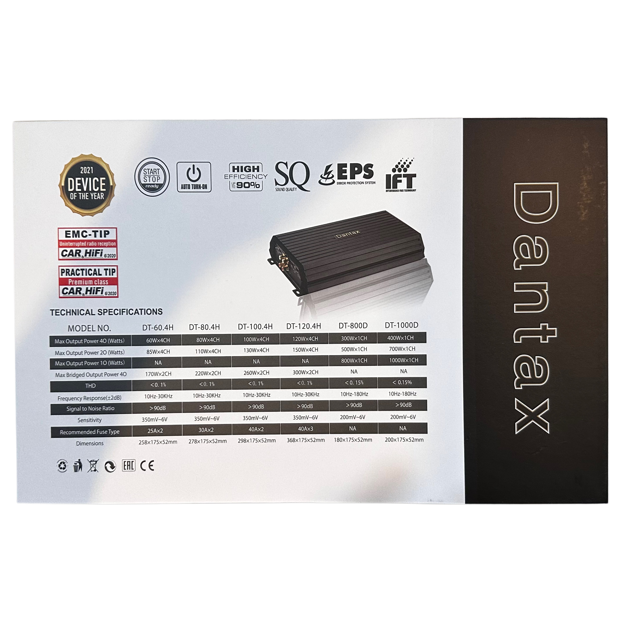 آمپلی فایر خودرو 4 کانال دنتکس مدل DT-60.4H
