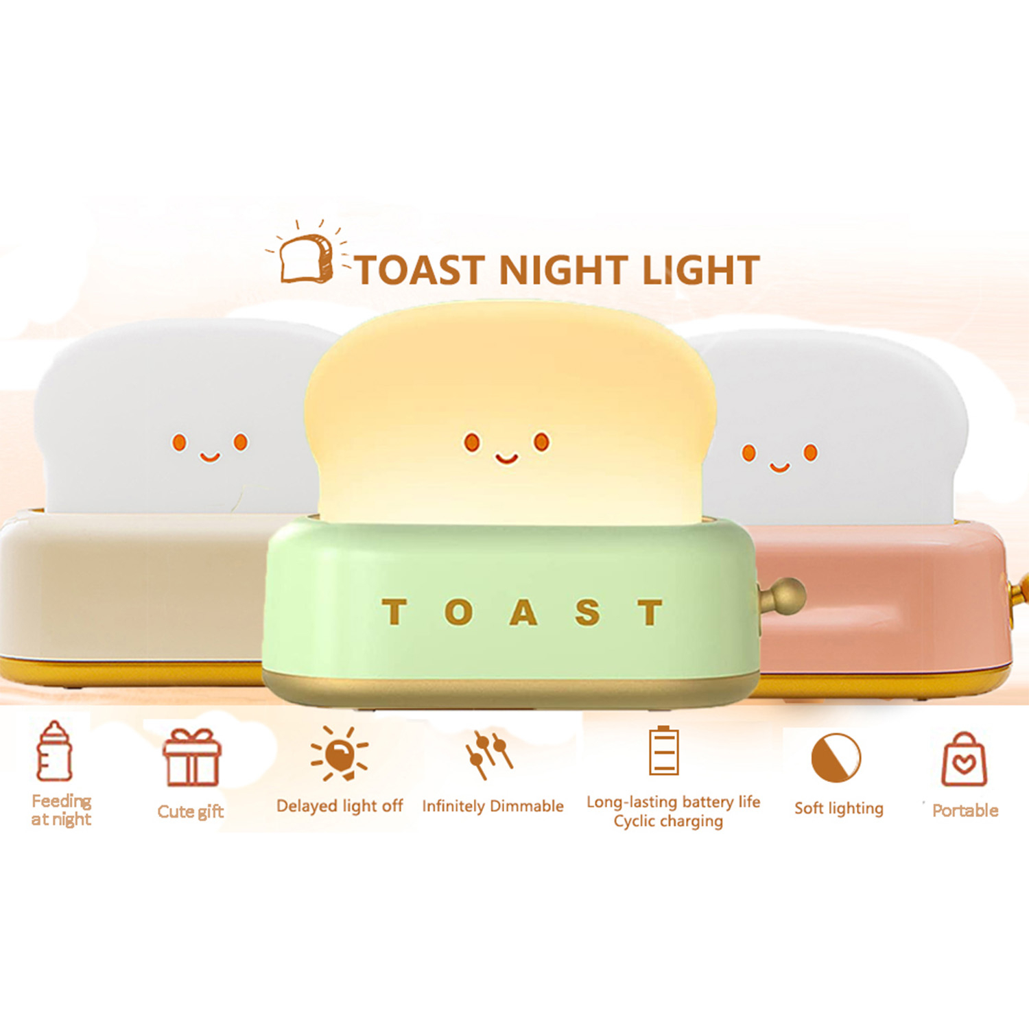 چراغ خواب کودک مدل TOAST