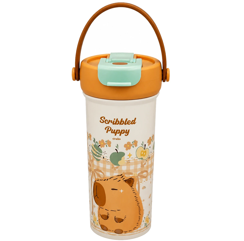 تراول ماگ مدل Scribbled Puppy طرح خرس کارتونی گنجایش 0.65 لیتر