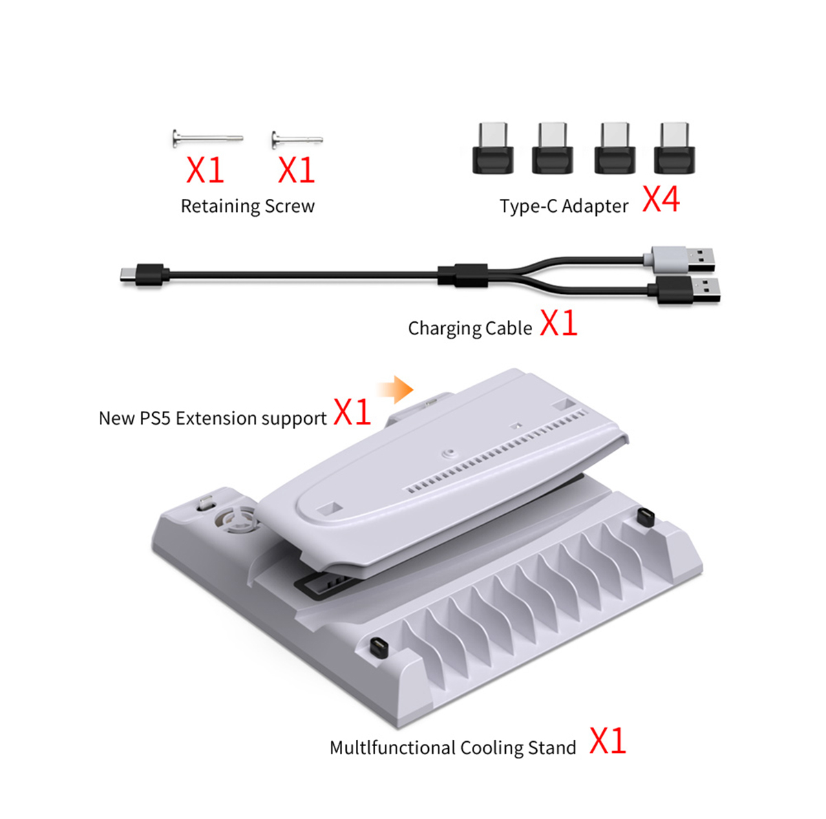 پایه پلی استیشن 5 دابی مدل MULTI FUNCTION COOLING CHARGING TP5-3537B