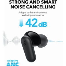 هدفون بلوتوثی انکر مدل Soundcore P30i با نویز کنسلینگ فعال (ANC)، درگاه شارژ USB Type-C، دارای 4 میکروفون با فناوری هوش مصنوعی، مجهز به دکمه لمسی و نشانگر LED مقاوم در برابر رطوبت و گردوغبار