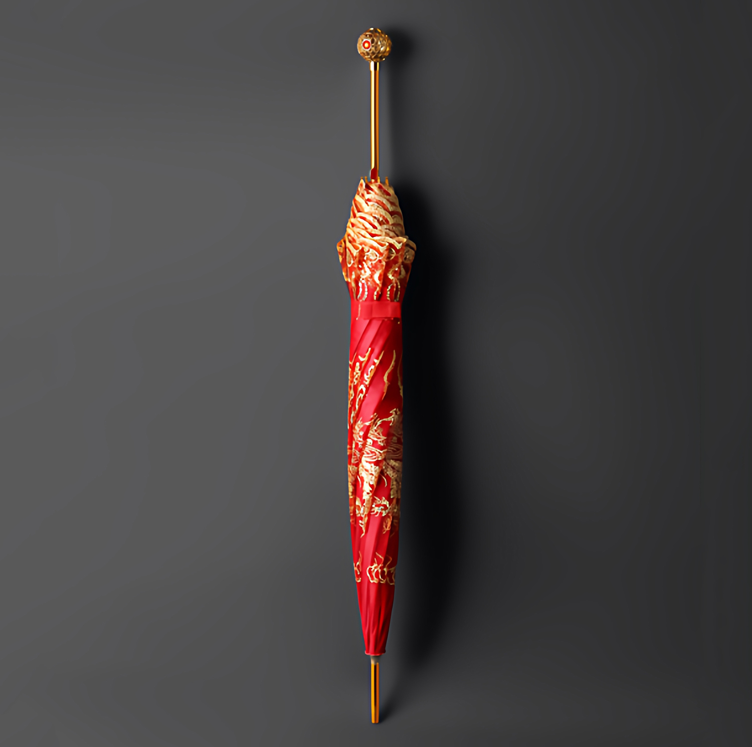 چتر 8 پره مدل پولکدار طرح Chinese Dragon قطر 95 سانتی‌متر