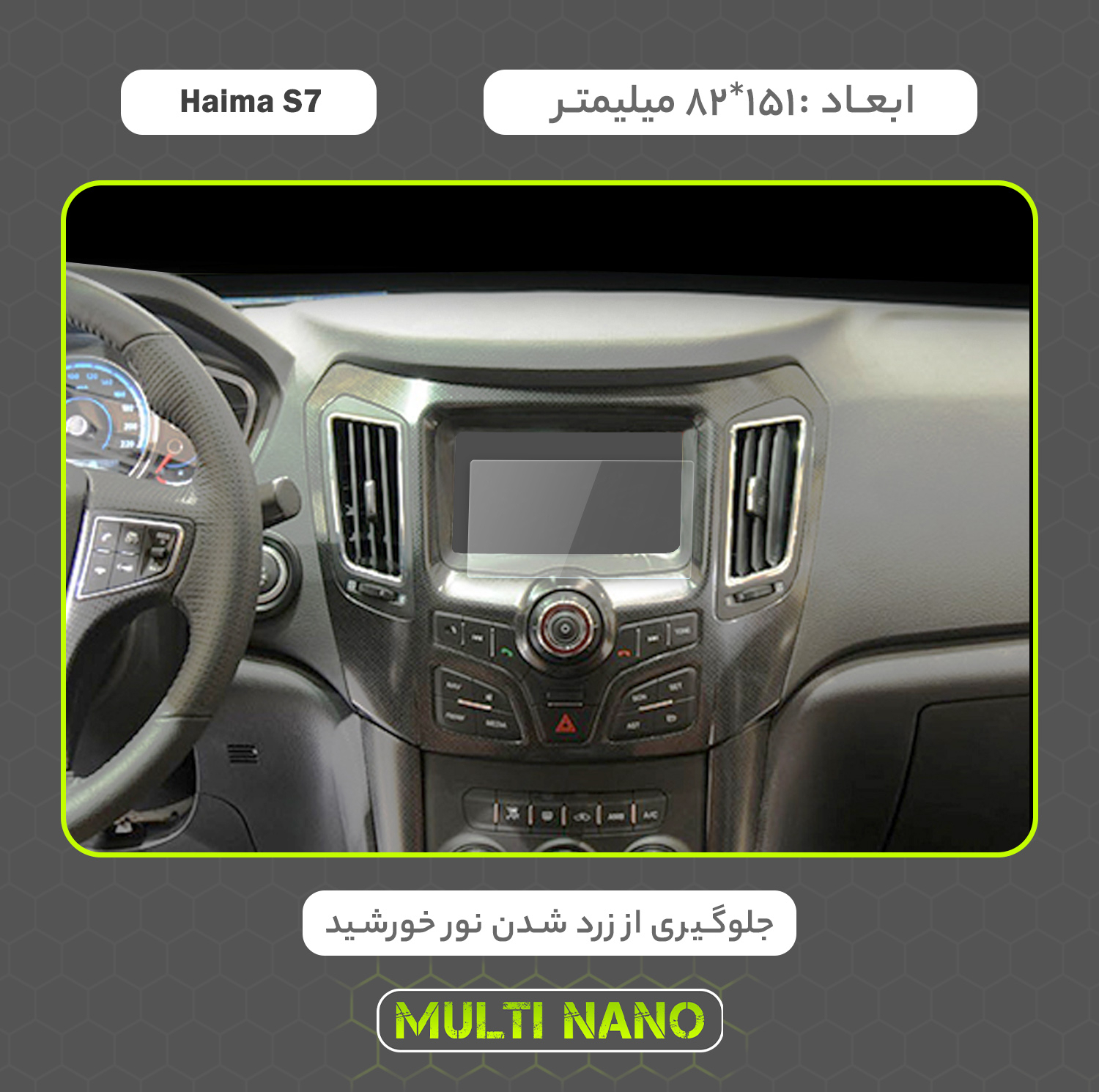 محافظ صفحه نمایش خودرو مولتی نانو مدل X-S2N مناسب برای هایما S7 بسته دو عددی