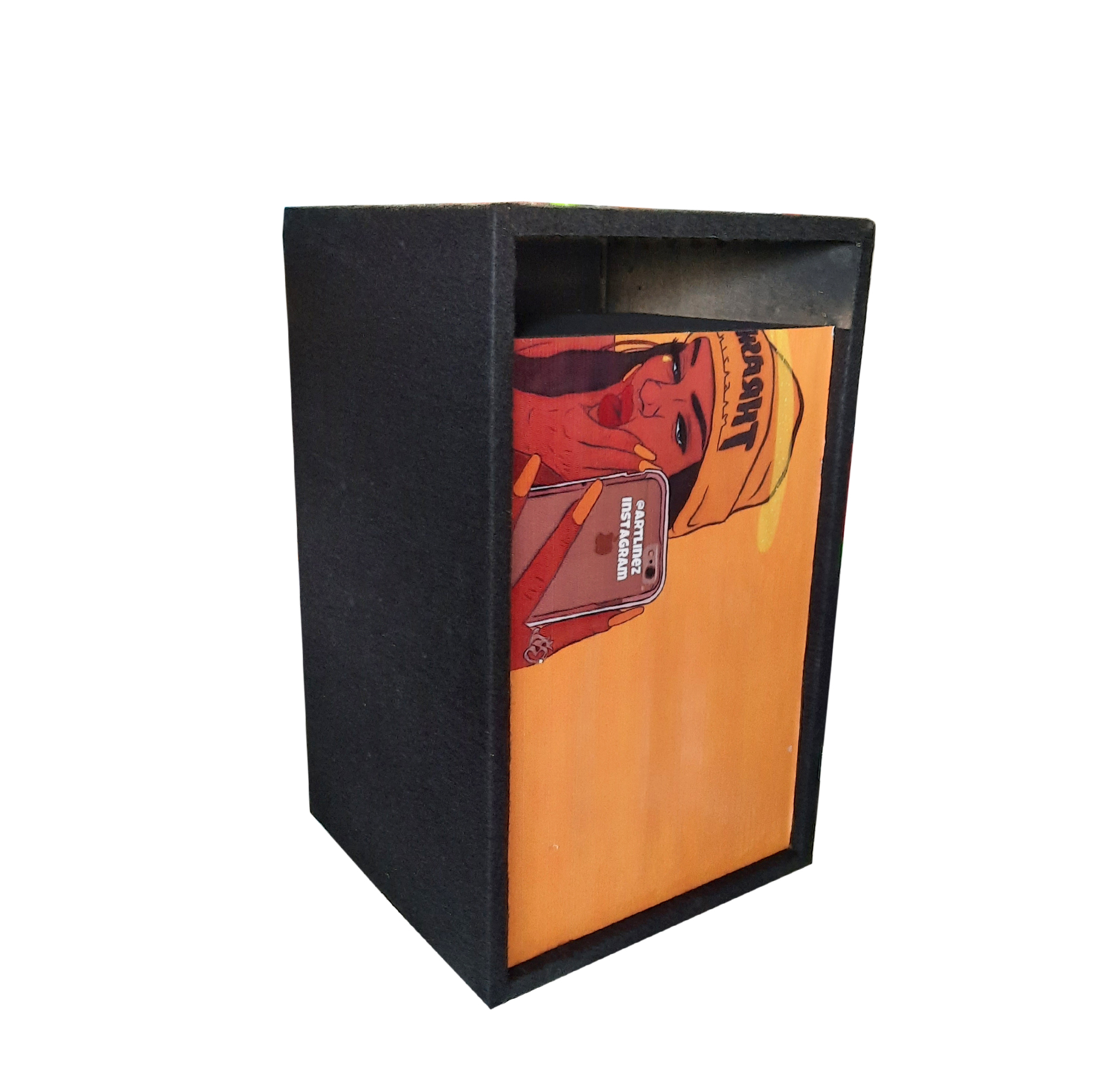 باکس ساب ووفر خودرو تی ماتریکس طرح استیکر مدل 80L مناسب برای ساب 12 اینچ