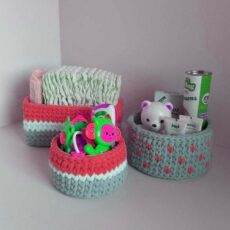 ست سبد وسایل کودک مدل Kids Storage Basket-02 مجموعه 3 عددی