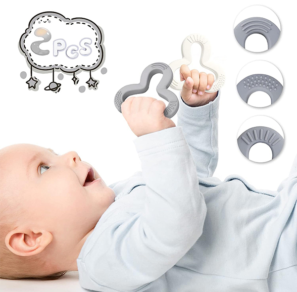 دندان گیر کودک هیروشی مدل Silicone Shamrock Teether بسته 2 عددی
