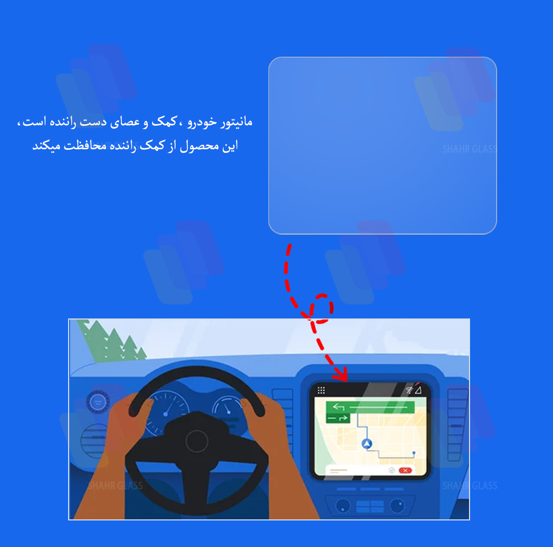 محافظ مانیتور خودرو شهر گلس مدل MANS مناسب برای ایلیا دایون وای 5