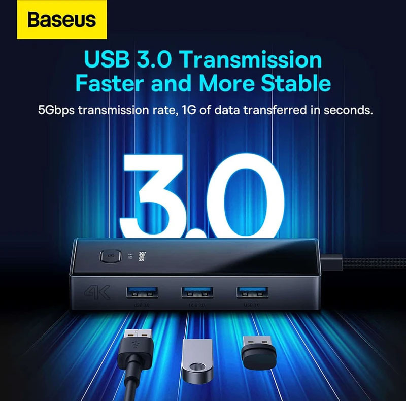 هاب 6 پورت USB-C بیسوس مدل WKYY030213