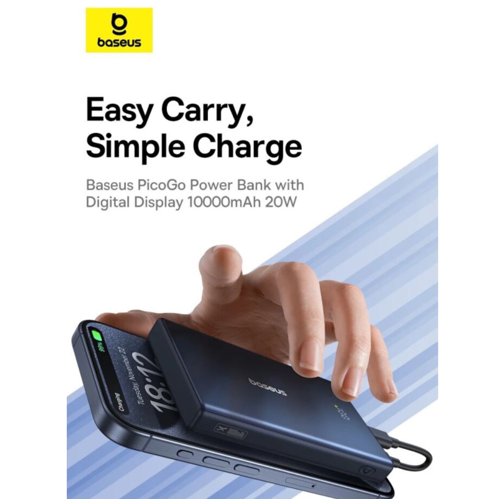 پاوربانک بیسوس مدل PicoGo 20W ظرفیت 10000 میلی آمپر ساعت