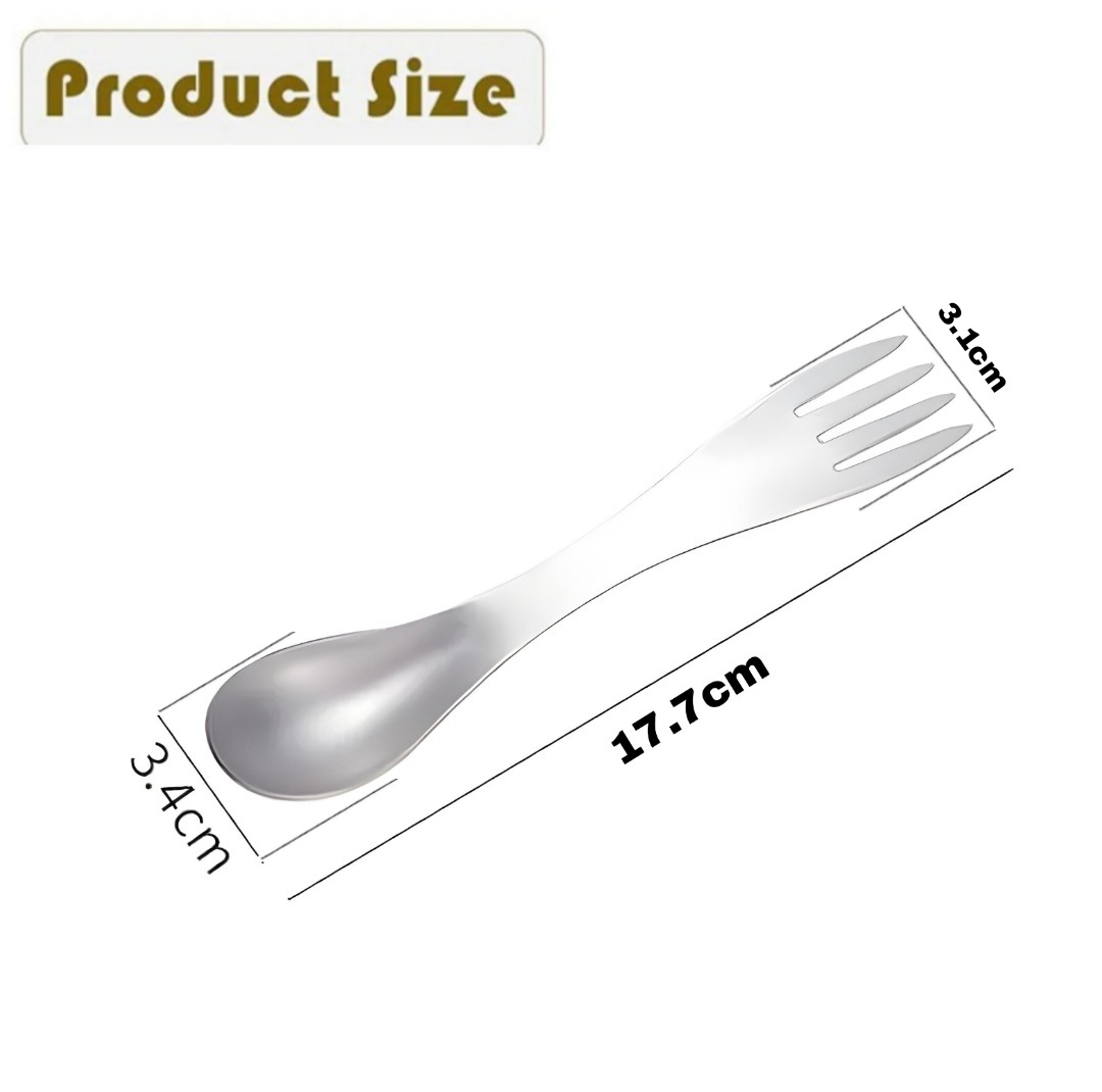 قاشق و چنگال سفری مدل 2in1 بسته 2 عددی