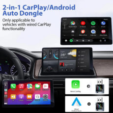 کارپلی و اندروید اتو مدل Wireless CarPlay/Android Auto Q1BD به همراه مبدل USB به USB-C