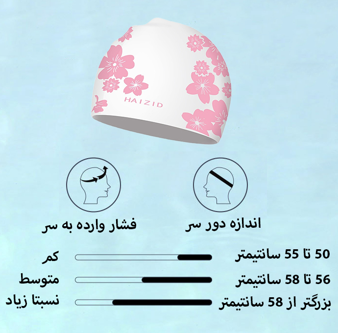 کلاه شنا هایزید طرح گل نسترن مدل SY-405