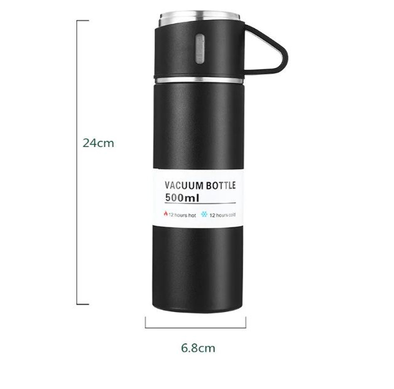 فلاسک مدل کادویی VACUUM FLASK SET گنجایش 0.5 لیتر به همراه لیوان مجموعه 3 عددی