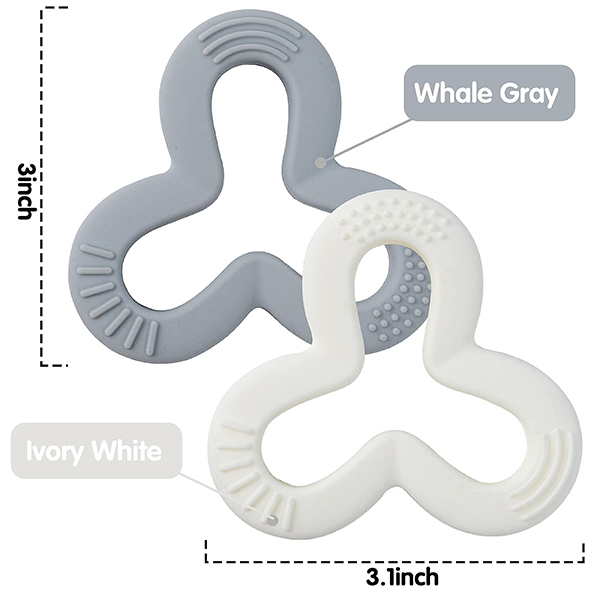 دندان گیر کودک هیروشی مدل Silicone Shamrock Teether بسته 2 عددی
