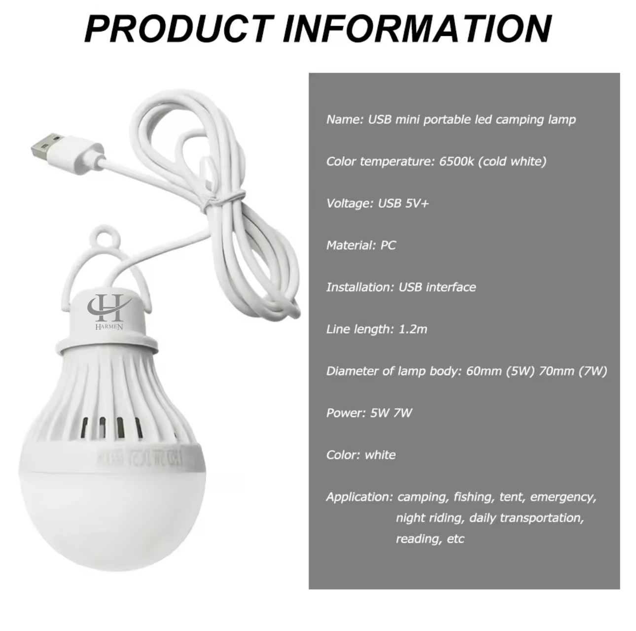 چراغ اضطراری هارمن مدل 7W HIGH POWER LAMP