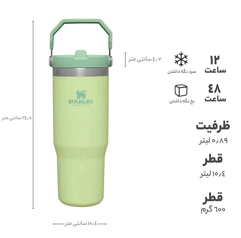 تراول ماگ مدل IceFlow Flip Straw گنجایش 0.88 لیتر
