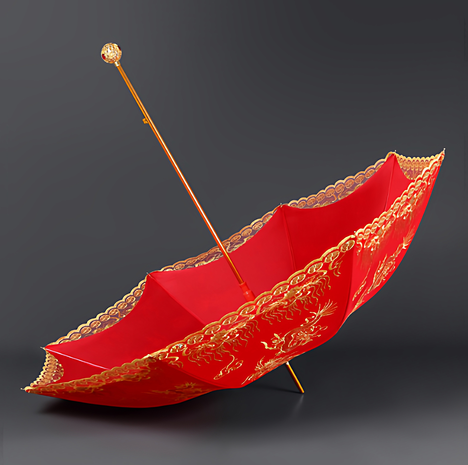 چتر 8 پره مدل پولکدار طرح Chinese Dragon قطر 95 سانتی‌متر