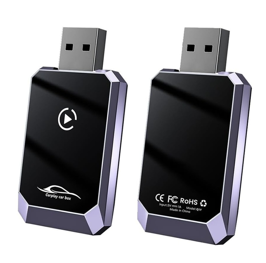 کارپلی و اندروید اتو مدل Wireless CarPlay/Android Auto Q1Y به همراه مبدل USB به USB-C