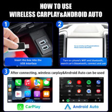 کارپلی و اندروید اتو مدل Wireless P9593 Carplay/Android Auto به همراه مبدل USB به USB-C