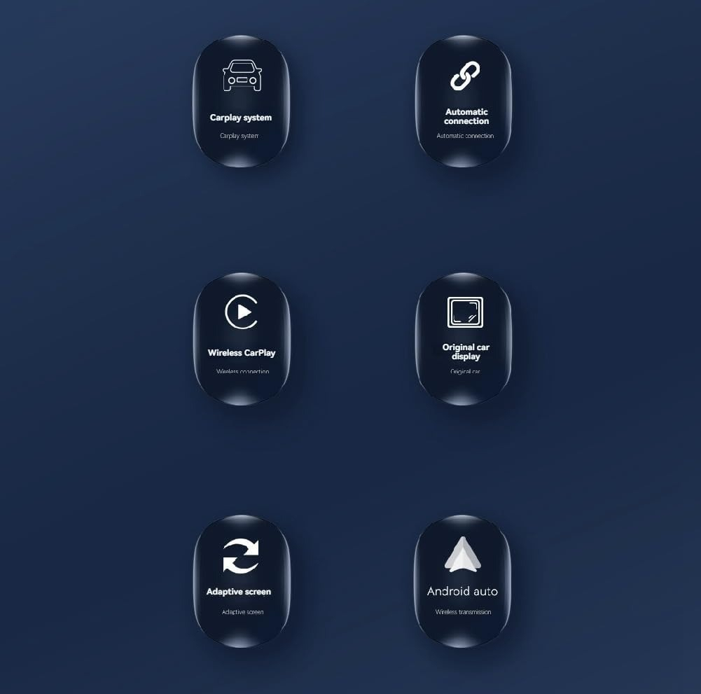 کارپلی و اندروید اتو مدل Wireless CarPlay/Android Auto Q1Y به همراه مبدل USB به USB-C