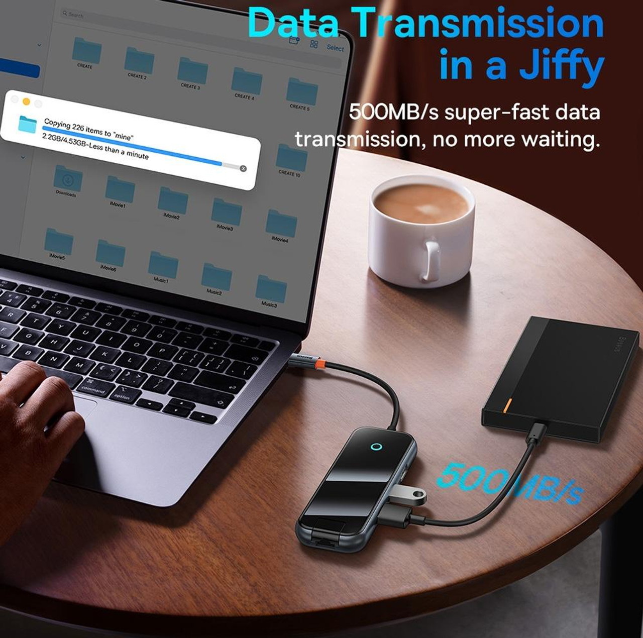 هاب 5 پورت USB-C  بیسوس مدل WKJZ010113