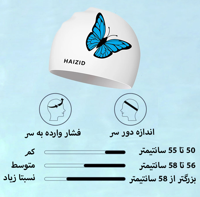 کلاه شنا هایزید طرح پروانه مدل SY-1104