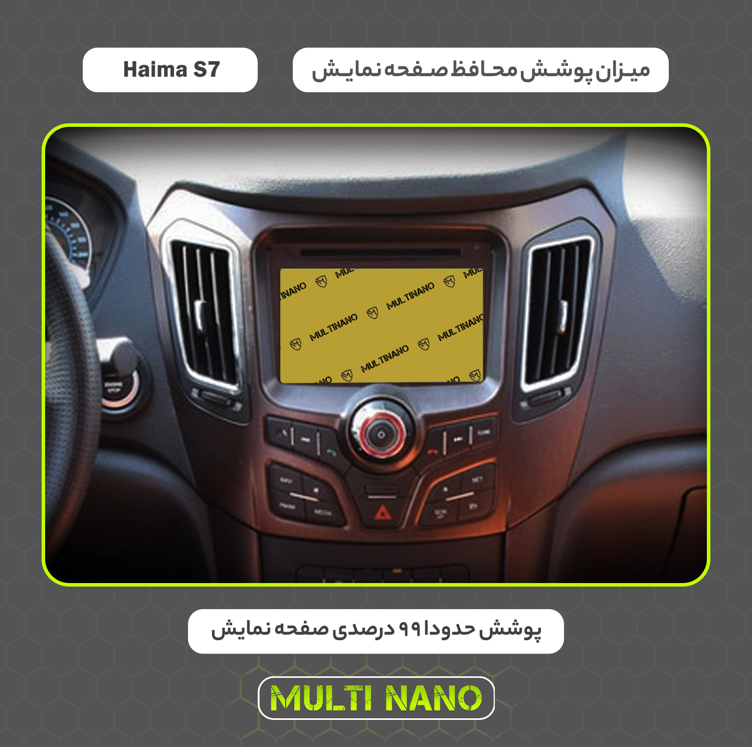 محافظ صفحه نمایش خودرو مولتی نانو مدل X-S2N مناسب برای هایما S7 بسته دو عددی