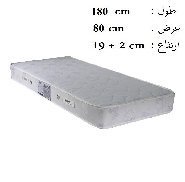 تشک رویال مدل آرام فنری کد M02 یک نفره سایز 180 × 80 سانتی‌ متر